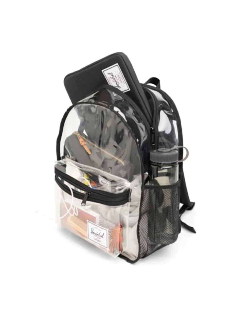 Clear TPU Backpack, Classic Daypack, 20L, Adjustable Padded Straps, Front Pocket